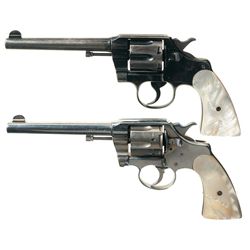 Collector's Lot of Two Colt Double Action Revolvers with Pearl Grips -A) Colt Army Special Model Rev