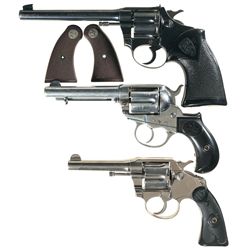 Three Colt Double Action Revolvers -A) Police Positive .22 Target Revolver