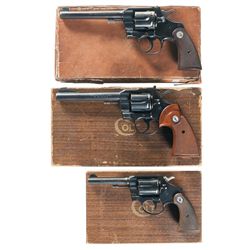 Three Boxed Colt Double Action Revolvers -A) Colt Officers Model Target Revolver