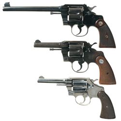 Collector's Lot of Three Colt Double Action Revolvers -A) Colt Officers Model Revolver