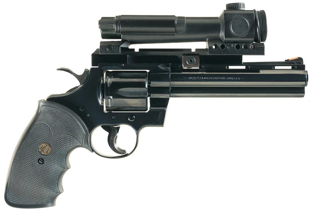 Python Revolver With Multiple View Colt Python Double Action Revolver with Aimpoint Sight
