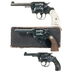 Collector's Lot of Three Colt Double Action Revolvers -A) Colt Official Police Revolver with Pearl G