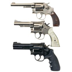 Three Smith & Wesson Double Action Revolvers -A) Smith & Wesson .38 Hand Ejector Military & Police 1