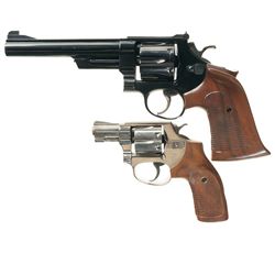 Two Smith & Wesson Double Action Revolvers -A) Smith & Wesson 1955 45 Target Model Revolver