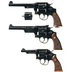 Collector's Lot of Three Smith & Wesson Double Action Revolvers -A) Smith & Wesson .44 Hand Ejector 