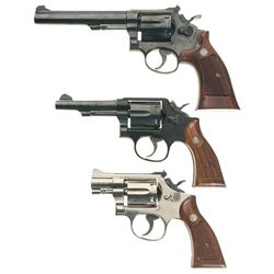 Collector's Lot of Three Smith & Wesson Double Action Revolvers -A) Smith & Wesson Model 17-3 Revolv