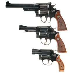 Three Smith & Wesson Double Action Revolvers -A) Smith & Wesson Model K-38 Masterpiece Revolver