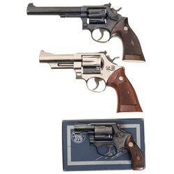 Three Smith & Wesson Double Action Revolvers -A) Smith & Wesson Pre-Model 14 K38 Masterpiece Revolve
