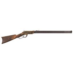 New Haven Arms Henry Lever Action Rifle with Samuel Hoggson Attributed Factory Engraved Brass Frame