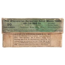 Vintage Box of Winchester 40-75-260 Express Cartridges for the Model 1886 Rifle