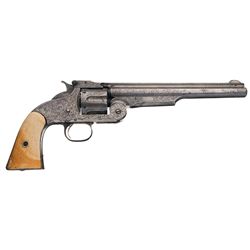 Smith & Wesson Number Three Second Model American Revolver with Ivory Grips and Factory Letter
