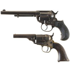Two Colt Revolvers -A) Colt Model 1877 Thunderer Double Action Revolver