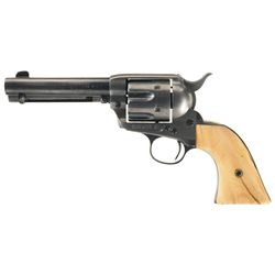 First Generation Colt Single Action Army Revolver with Bone Grips and Factory Letter