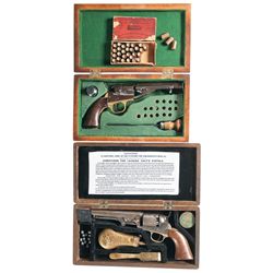 Collector's Lot of Two Colt Antique Revolvers with Cases -A) Colt Model 1862 Police Cartridge Conver