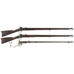 Collector's Lot of Three Civil War Era Springfield Rifle-Muskets -A) Springfield Model 1861 Rifle-Mu