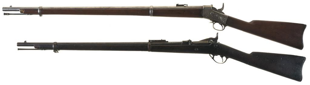 Two U.S. Springfield Breech-Loading Martial Rifles -A) U.S. Springfield ...
