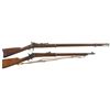 Image 1 : Two Rifles -A) U.S. Springfield Model 1868 Trapdoor Rifle