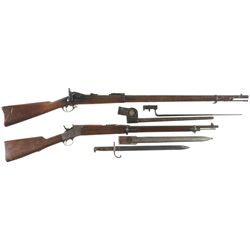 Two Rifles -A) U.S. Springfield Model 1879 Trapdoor Rifle with Bayonet