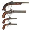 Image 1 : Four Percussion Pistols -A) Unmarked Single Shot Target Pistol