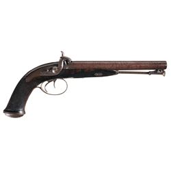 J. Purdey Marked Howdah-Style Double Barrel Percussion Pistol