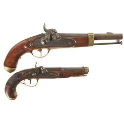 Two European Percussion Pistols -A) Suhl Hanseatic Legion 1850 Pistol