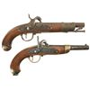 Image 1 : Two Percussion Conversion European Military Pistols -A) Dutch Model 1820 Pistol