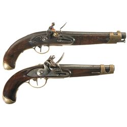 Two Flintlock European Military Pistols -A) Ketland London Pistol