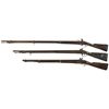 Image 2 : Three Antique Military Style Long Arms -A) U.S. Bartlett Marked Model 1808 Flintlock Musket
