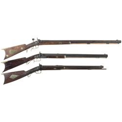 Three Half Stock Percussion Rifles -A) G. Goulcher Rifle