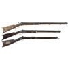 Image 1 : Three Half Stock Percussion Rifles -A) G. Goulcher Rifle