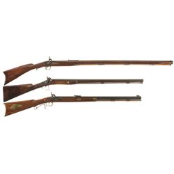 Three Percussion Long Guns -A) Unmarked Contemporary Full Stock Rifle