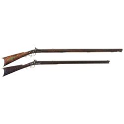 Two Full Stock Percussion Rifles -A) J. Ketrick Marked Rifle