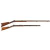 Image 1 : Two Half Stock Percussion Rifles -A) Unmarked Percussion Rifle
