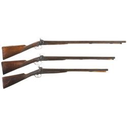 Three Double Barrel Percussion Shotguns -A) W. Richards Shotgun
