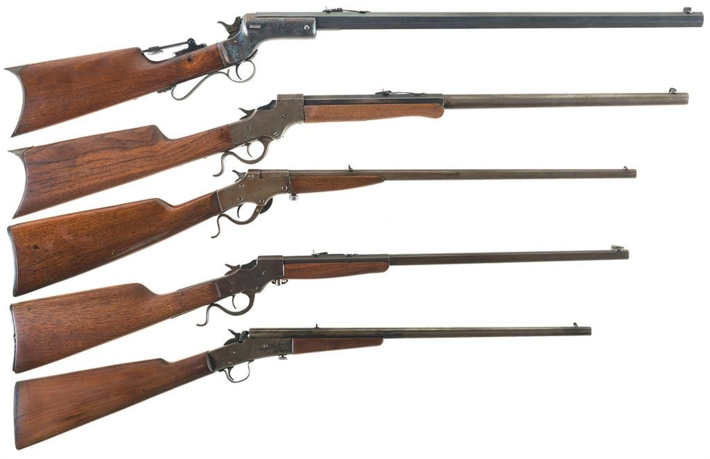 Five Single Shot Rifles -A) Stevens Tip-Up Rifle
