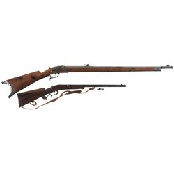 Two Antique Rifles -A) Swiss Military J. Schmid Percussion Rifle