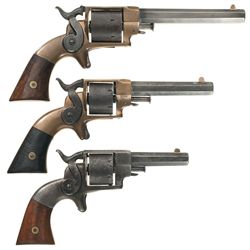 Collector's Lot of Three Allen & Wheelock .32 Sidehammer Rimfire Revolvers -A) Allen & Wheelock Bras