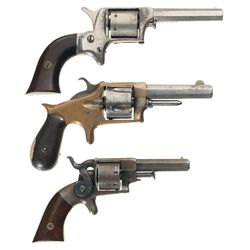 Three Antique Spur Trigger Revolvers -A) Uhlinger Revolver with Grant Marking