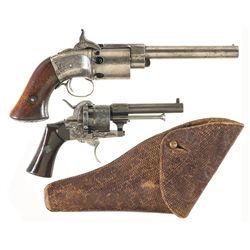 Two Anqitue Revolvers -A) Springfield Warner Patent  Belt Model Percussion Revolver
