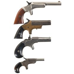 Four Single Shot Derringers -A) Stevens No. 41 Derringer