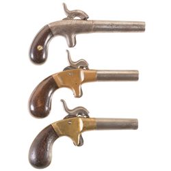 Three Single Shot Percussion Pistols -A) Unmarked Pistol