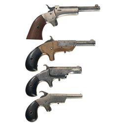 Collector's Lot of Four Single Shot Derringers -A) Stevens Model 41 Derringer