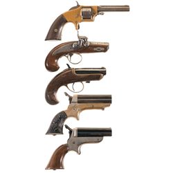 Five Antique Handguns -A) Rollin White Arms Co. Pocket Revolver