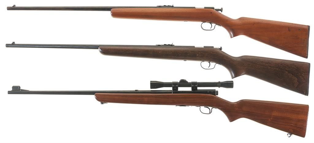 Three Winchester Bolt Action Rifles -A) Winchester Model 67 Smooth Bore ...