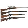 Image 1 : Four Lever Action Long Guns -A) Savage Model 99 Rifle with Scope