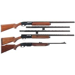 Three Semi-Automatic Long Guns -A) Remington Model 1100 Shotgun with Two Extra Barrels
