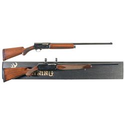 Two Browning Long Guns -A) Browning A5 16 Gauge Semi-Automatic Shotgun
