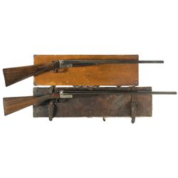 Collector's Lot of Two Side by Side Shotguns with Cases -A) J. B. Ronge Shotgun