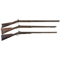 Collector's Lot of Three Percussion Long Guns -A) Warren Albany/O. Bennett Lyons Half Stock Rifle