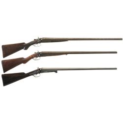Three Double Barrel Hammer Shotguns -A) C.S. Bonehill 10 Gauge Shotgun